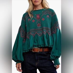 Free People Holly Long Sleeve Knit Dolman Top. Small.